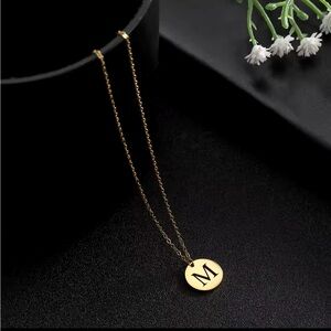 Your Initial Name  Necklace- Women's Gold Letter M and more!-